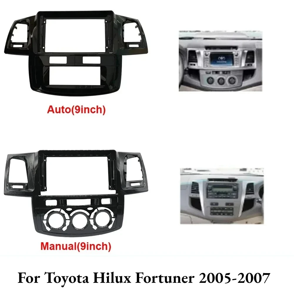 

Для Toyota Hilux Fortuner 2005-2007: 9-дюймовая рамка для автомагнитолы, 2 DIN, установочный комплект для приборной панели