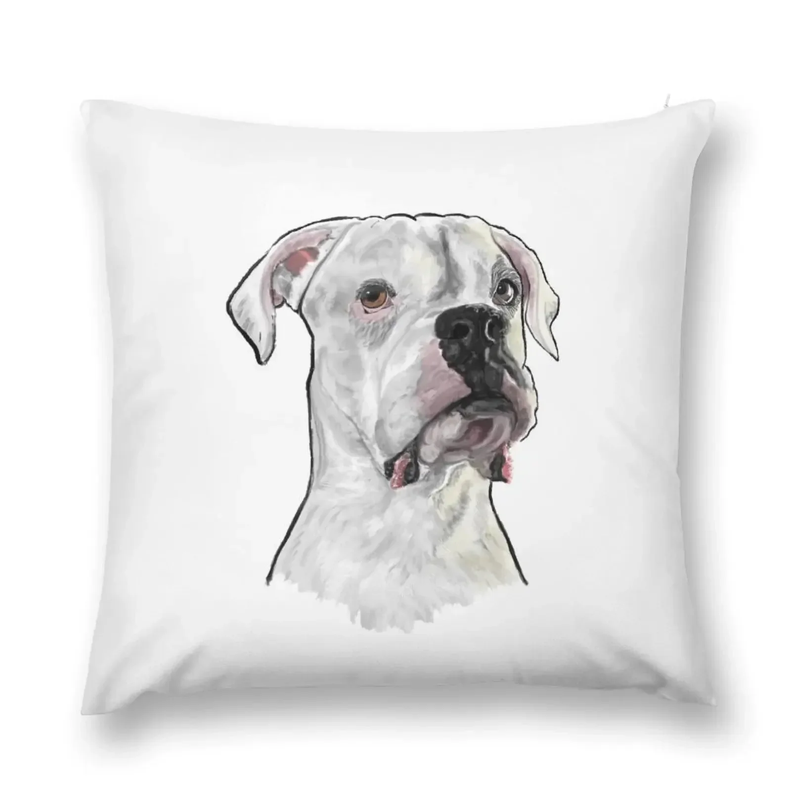 

white boxer 1 Throw Pillow pillows decor home Cushions For Children Pillow Cover pillow