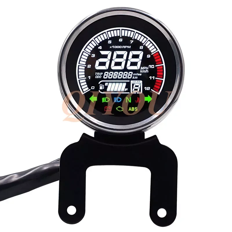 Motorcycle Speedometer Multifunction Odometer LCD Motorcycle Tachometer Motorcycle MultiPurpose Instrument With Indicator Light