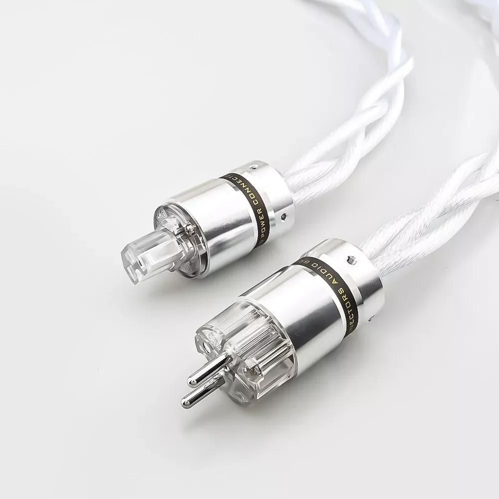 HIFI Power cable US/EU AC Audiophile audio amplifier DAC filter Schuko Power Cord Made of 3 OCC 5N OCC Silver plated