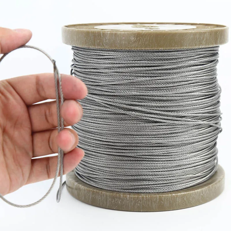 0,1–2 mm Marine Grade 316 Einzel-Edelstahl-Drahtstange, winzige weiche oder starre Hubschnur, Angelband-Wäscheleine