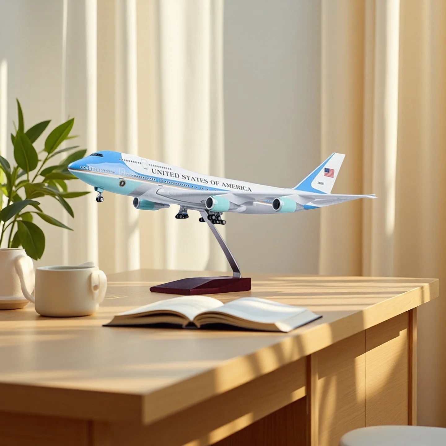 

Aviation Enthusiast 1:150 Scale Plane Toys for Kids B747 Air Force One Plane Model Resin Collection Plane With Wheels & Led Ligh