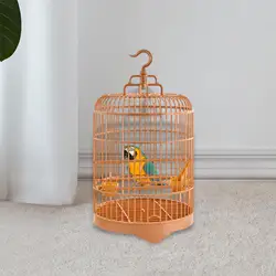 Portable Bird Cage Bird Feeder Waterer with Standing Pole Parrot Stand Cage Hanging Bird House for Budgie Cockatiel Canary