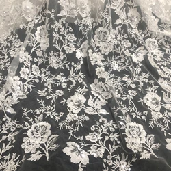 Exquisite Rayon And Sequin Embroidery Private Order Wedding Dress Lace Fabric Designer Dress Accessories