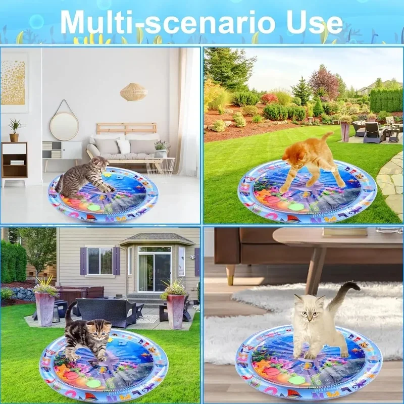 Thickened Inflatable Pet Water Sensory Play Mat Ocean Fish Theme Cooling Playmat For Dogs Cats - view 5