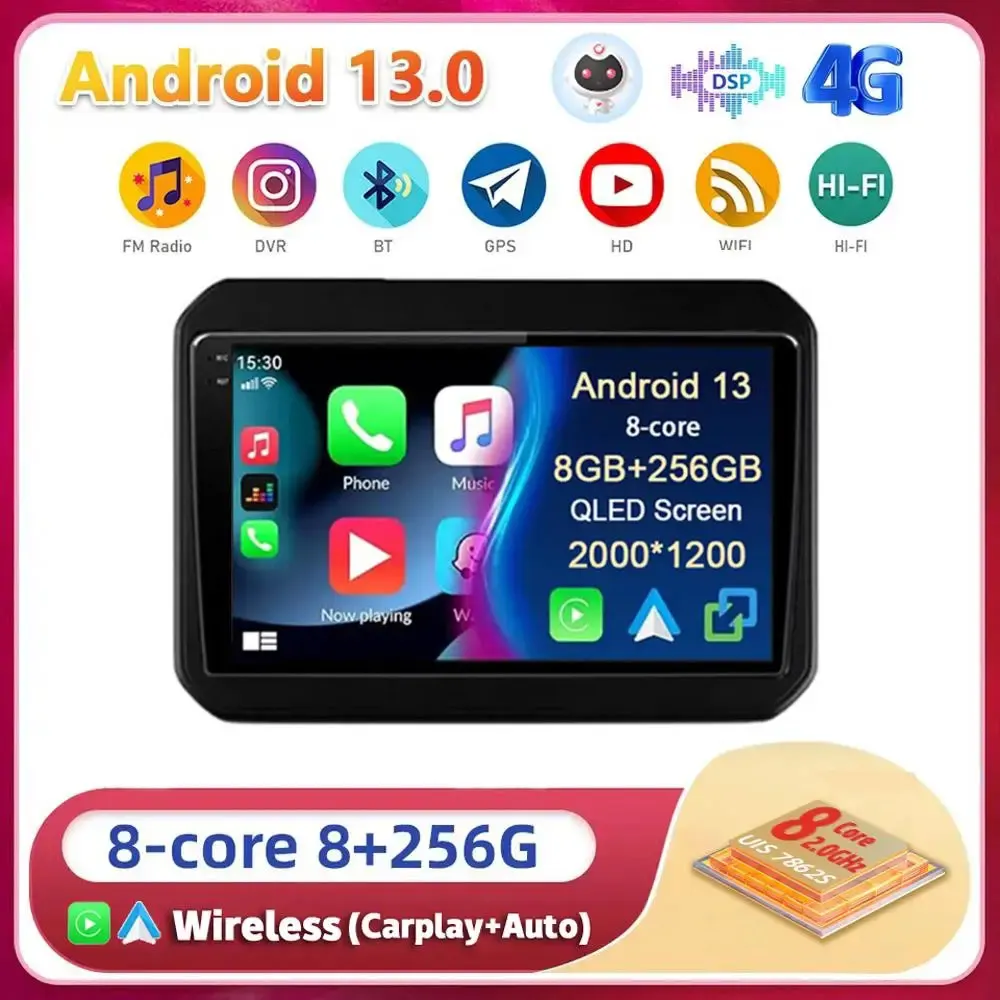 

Автомобильное радио Android13 Carplay с Wi-Fi и 4G для Suzuki Ignis 2016 2017 2018 2019 2020 мультимедийный GPS плеер стерео 2din головное устройство