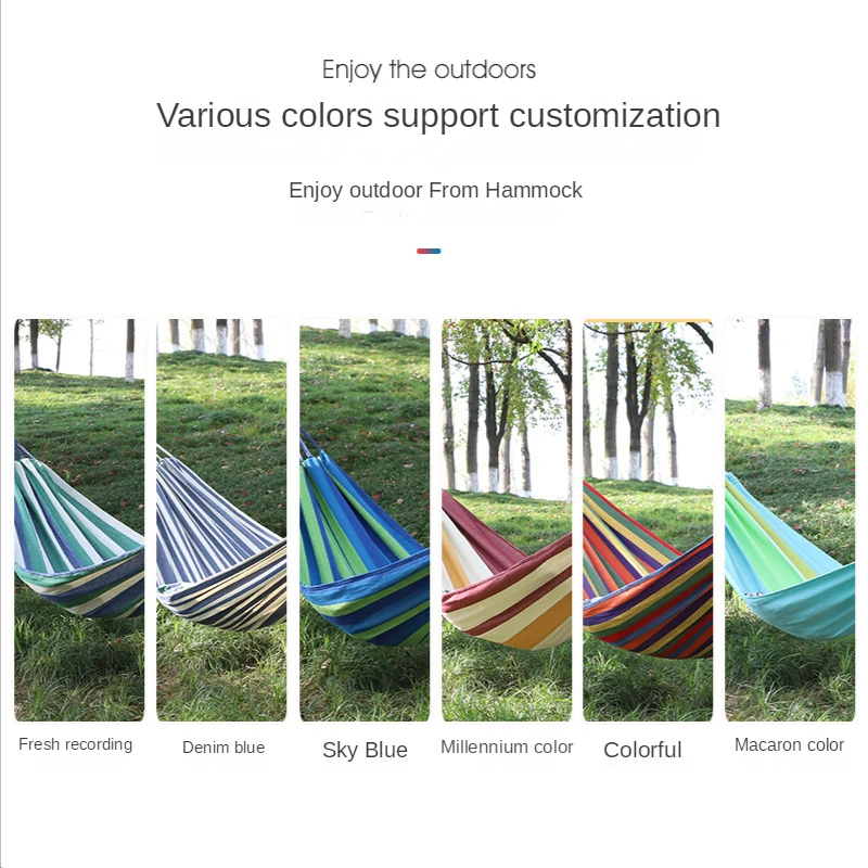 New thickened cotton canvas hammock double color hammock outdoor camping swing