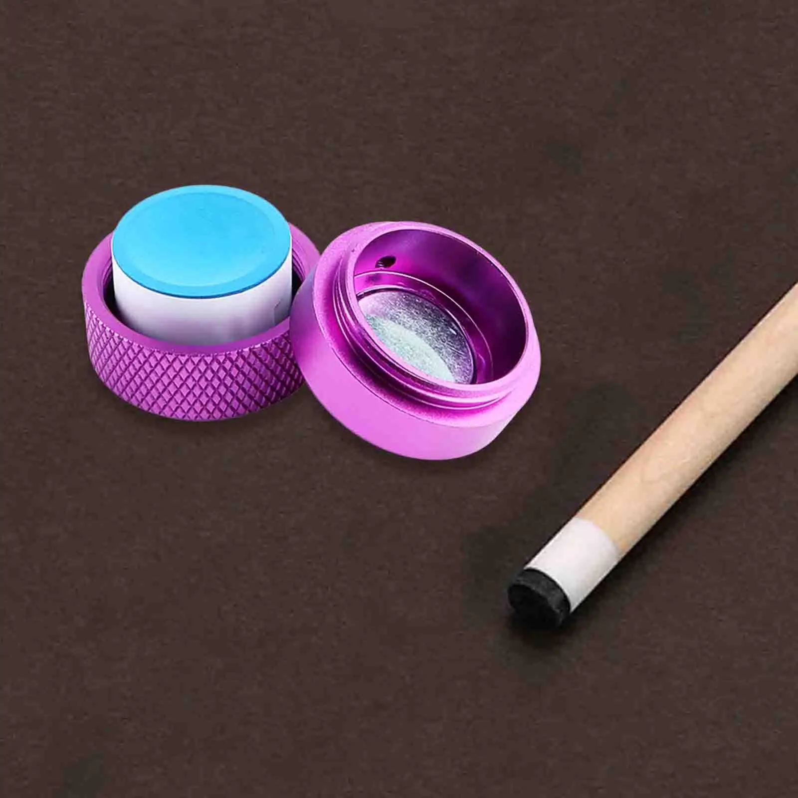 

Portable Pool Cue Chalk Holder Round Tip Case Container Lightweight Durable for Billiard Cue Bag and Repairman Use