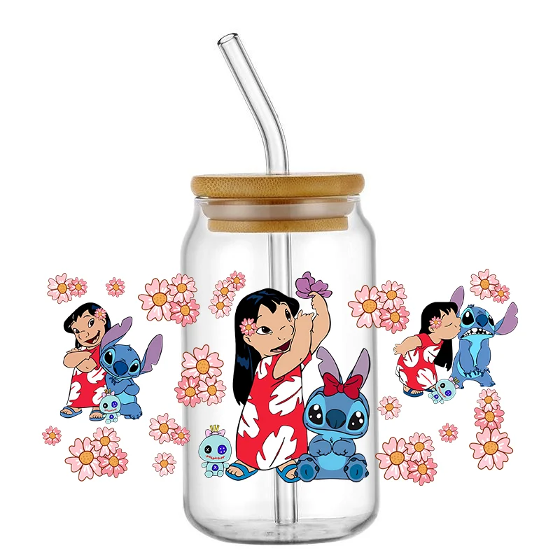 UV DTF Transfer Sticker Cartoon Seaside Holiday UV DTF Cup Wraps Transfers Sticker per 16oz Libbey Glass Can tazza fai da te