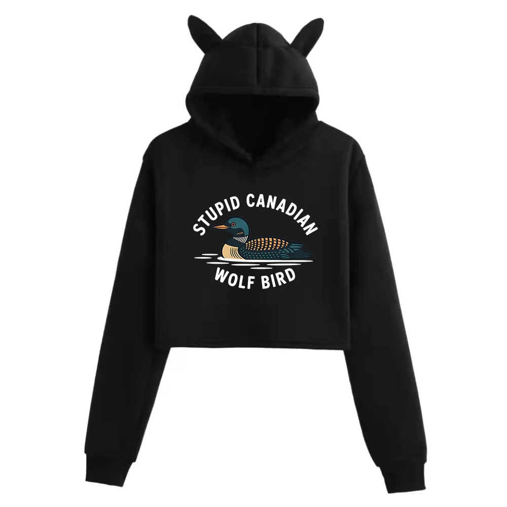 

Stupid Canadian Wolf Bird Heated Rivalry Sweatshirt Crop Tops Long Sleeve Girls Fashion Hoodie