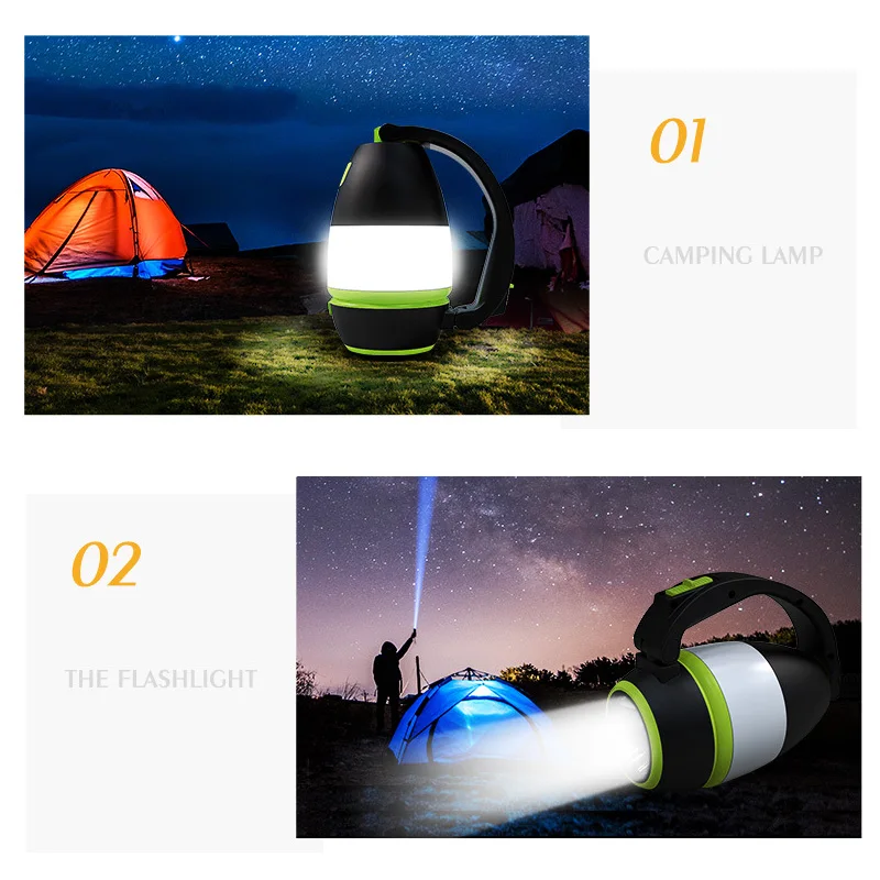 ZK40 LED Flashlight Camping Light Lamp Reading Night Light Power Bank Outdoor Portable Emergency Lantern 3 in 1 Multi-function