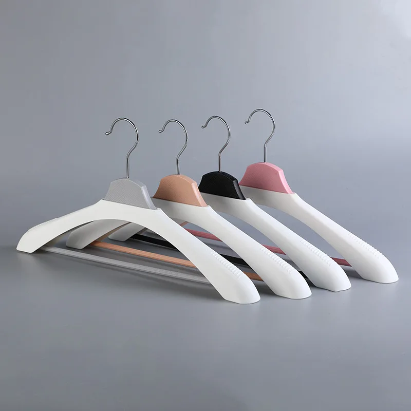 High-Quality Creative Plastic Hangers Wholesale | Adult Wide-Shoulder Coat & Pants   Non-Slip