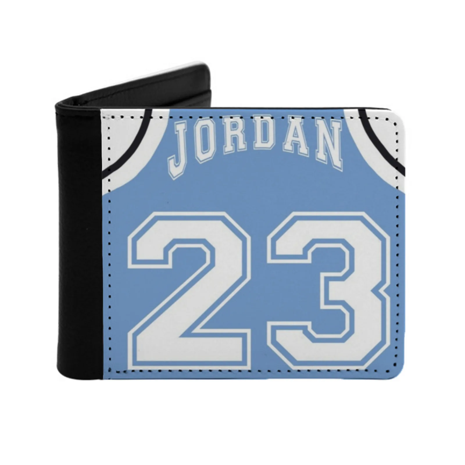 

Vintage Jersey Personalized Men's Leather Wallet Credit Card Pouch Purse Vintage Mj 23 The Goat Michael Like Mike Unc Unc