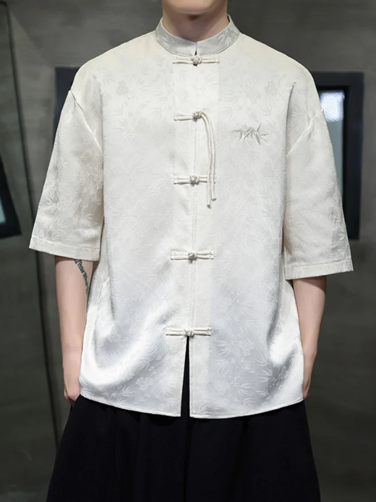 

White ort Sve Men's irt Summer Sle f Sve irt Premium Feeling Chinese Sle New Middle Class Upper Apparel