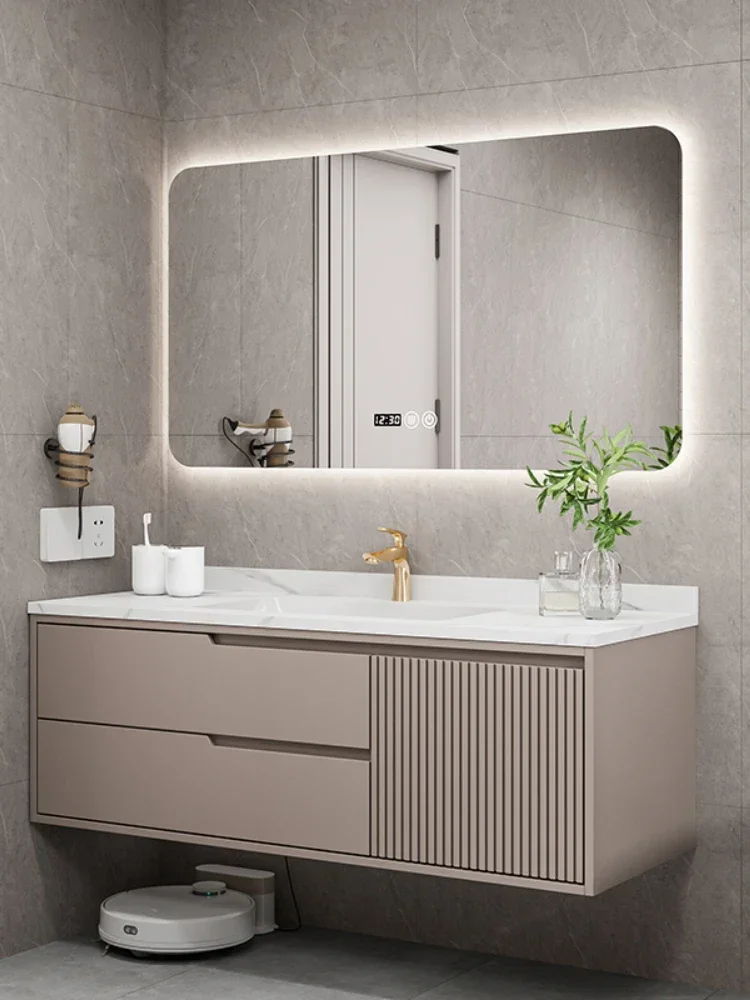 ~Paint Bathroom Cabinet Combination Stone Plate Seamless Basin Washstand Bathroom Ceramic Whole Washbin