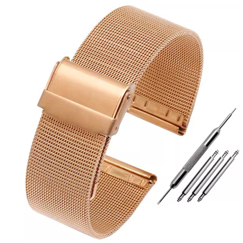 For DW Watch Steel Band Mesh Strap for Daniel Wellington Watch Band Metal Ultra-thin Universal Stainless Steel Bracelet 10-22 mm