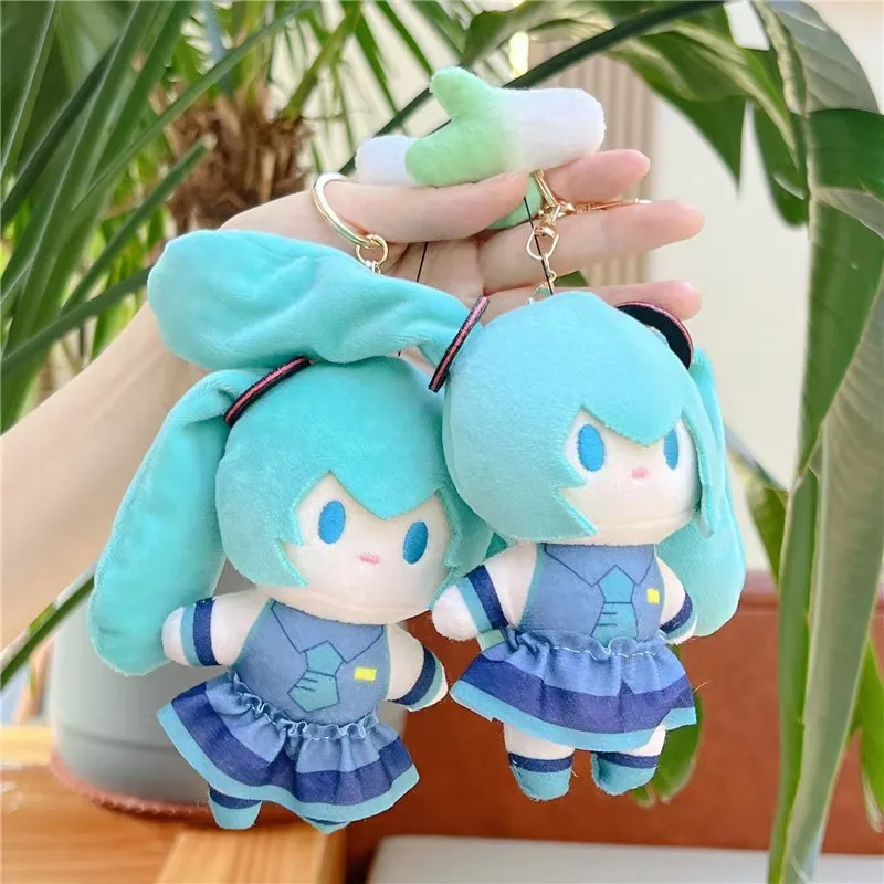 かわいい初音ミクぬいぐるみキーホルダー、カワイイバッグペンダント、ソフトなもの、誕生日プレゼント用アクセサリー