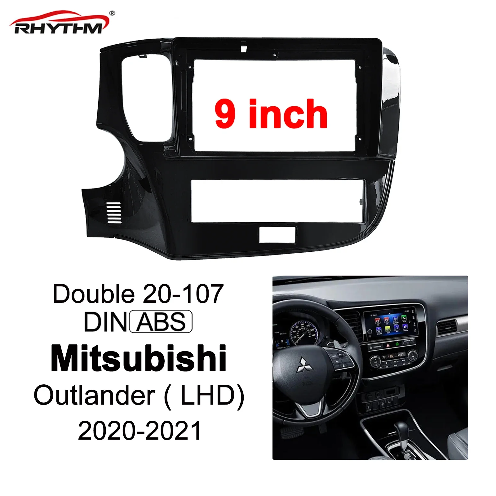 

Fits 9 Inch Car Fascia For Mitsubishi Outlander 2020-2021 Double Din Refitting Facial Panel Dash Mount Car DVD Radio Frame Kits