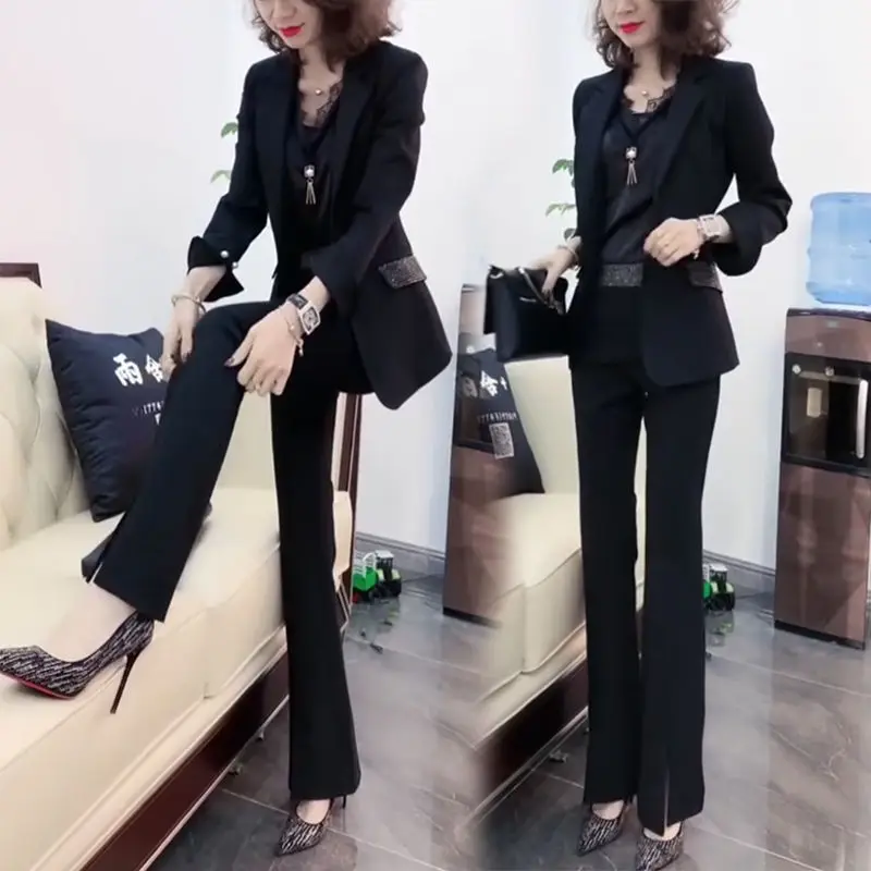 2 Piece Outfits 2024 Elegant Office Women\'s Matching Sets Blazer Suit Pant Luxury Set of Two Fashion Pieces for Women Pants Sexy