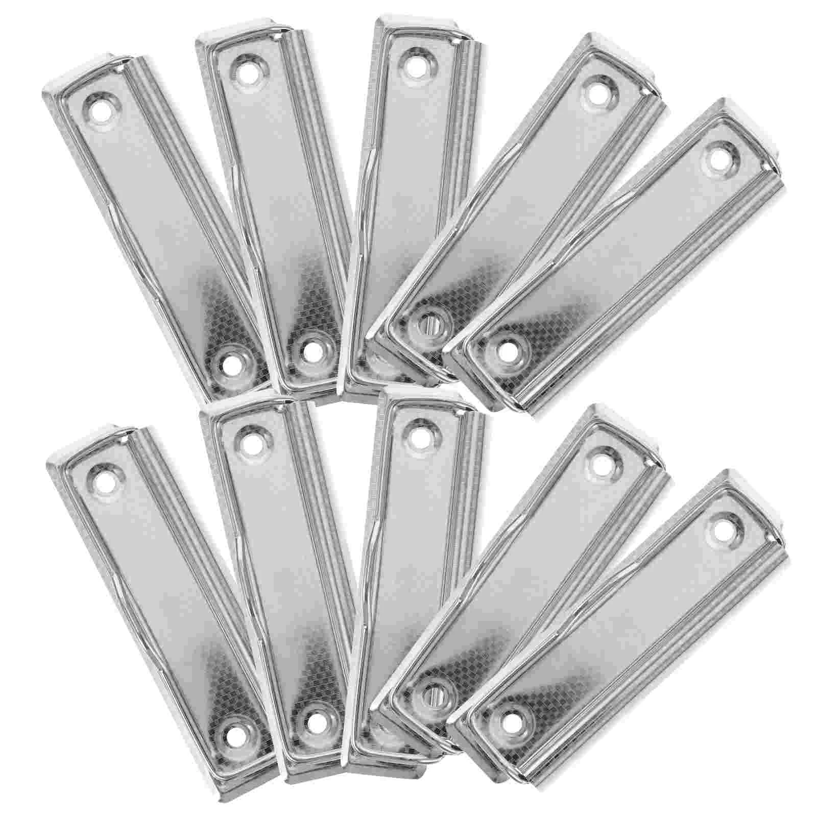 10 Pcs Writing Pad Holder Board Clips Clipboards Hard File Aluminum Alloy School Craft Project Stationary