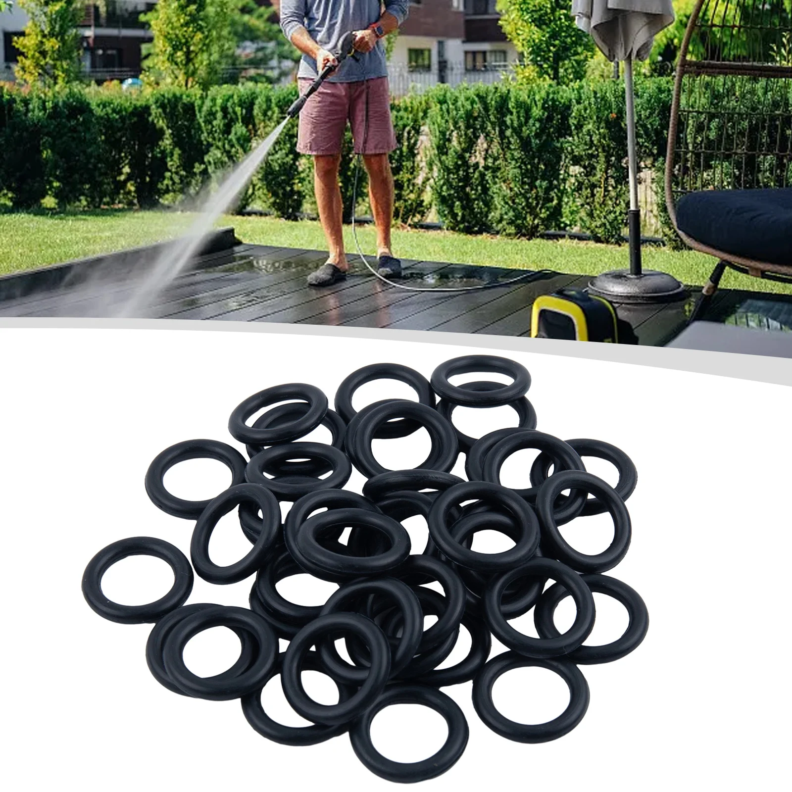 0Pcs/Set 1/4 M22 3/8 O-Rings Rubber For Pressure Washer Hose Pressure Seal Quick Disconnect Connector Original Equipment Tools