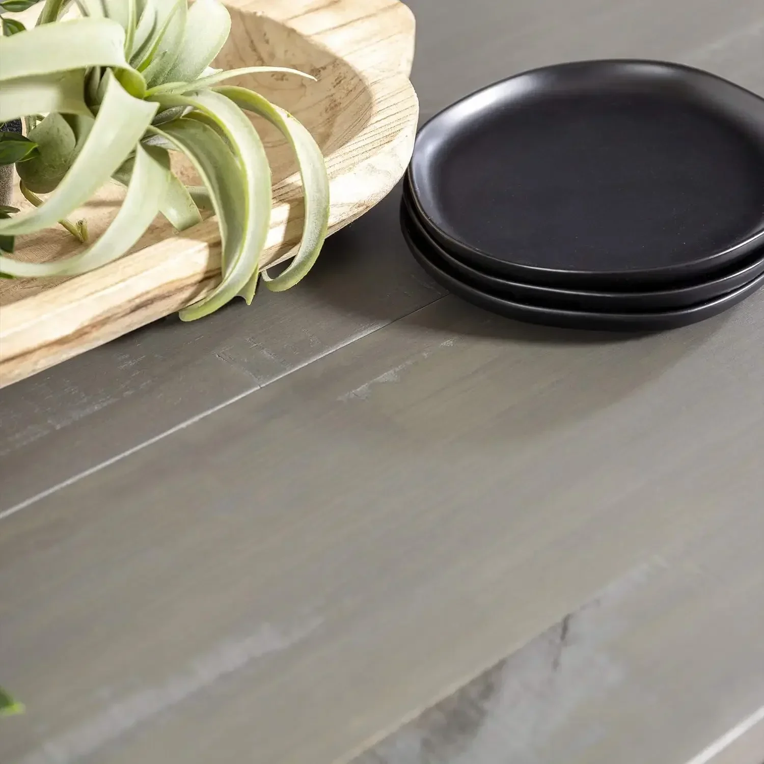 Walker Edison Modern Farmhouse Móveis de cozinha pequenos Mesa de sala de jantar em madeira, 72 polegadas, cinza e marrom