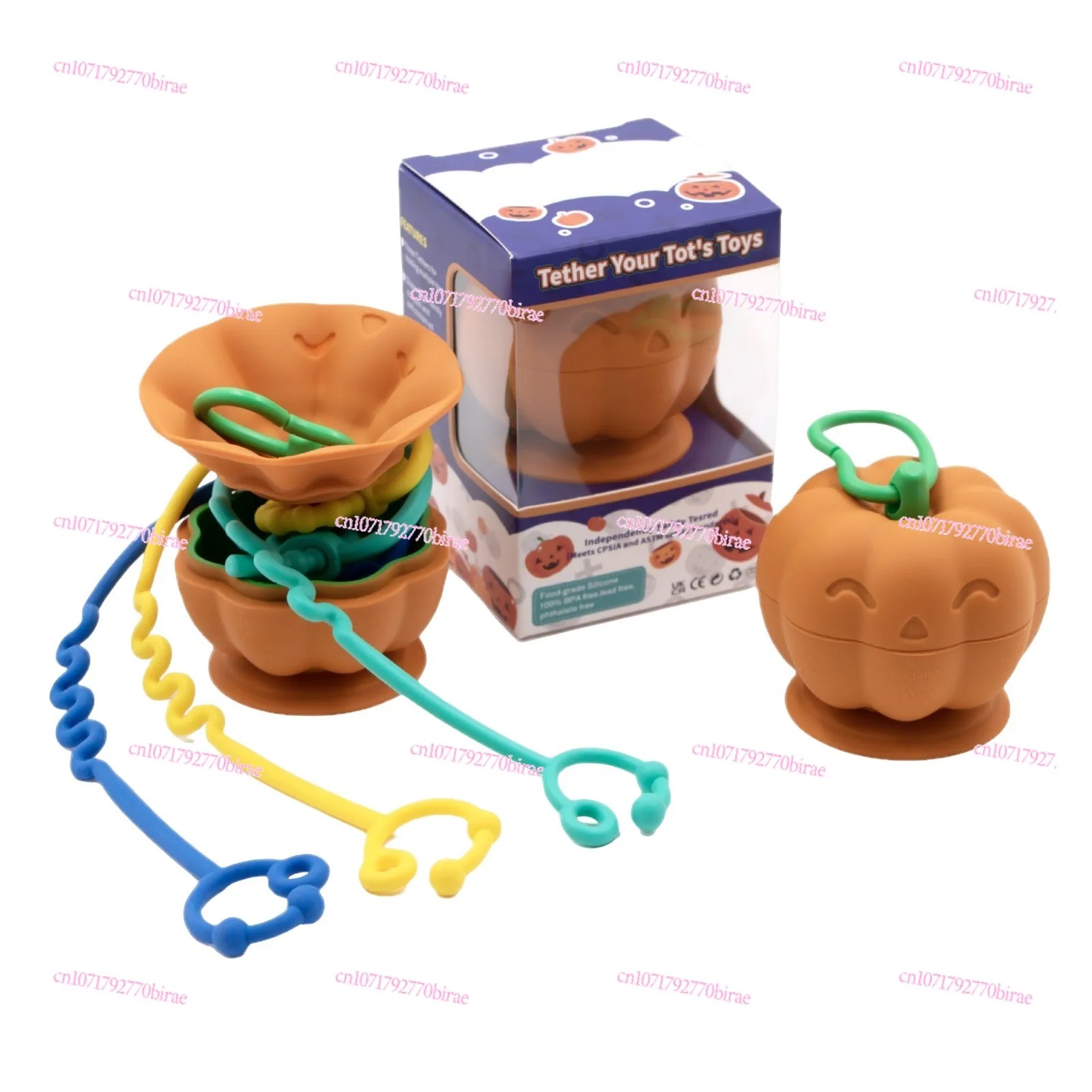 

New baby toothpaste pumpkin dining chair suction cup brackets, baby soothing biting toys