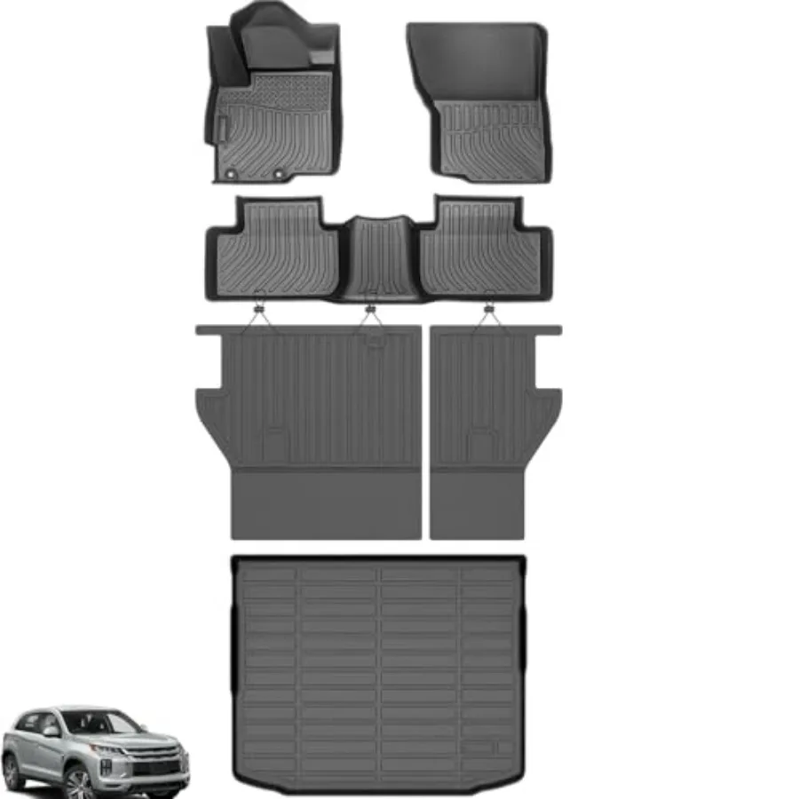 Alfombrillas para Mitsubishi Outlander Sport 2011-2024, juego completo personalizado, revestimientos de suelo impermeables antideslizantes de TPE, alfombrilla para respaldo de carga
