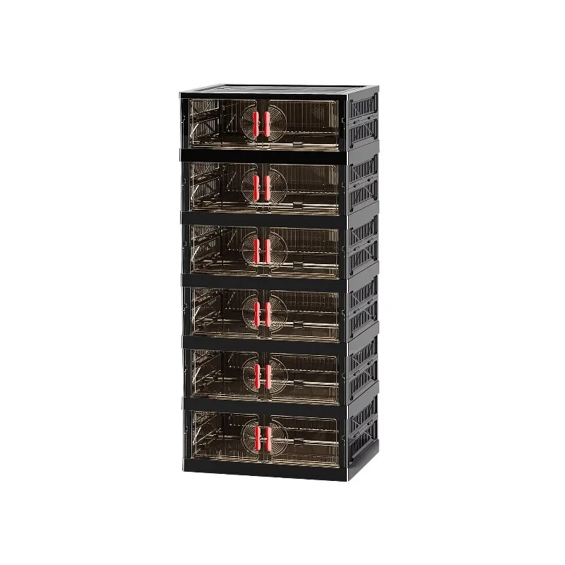 

Large-capacity multi-layer foldable dustproof plastic shoe box household shoe rack