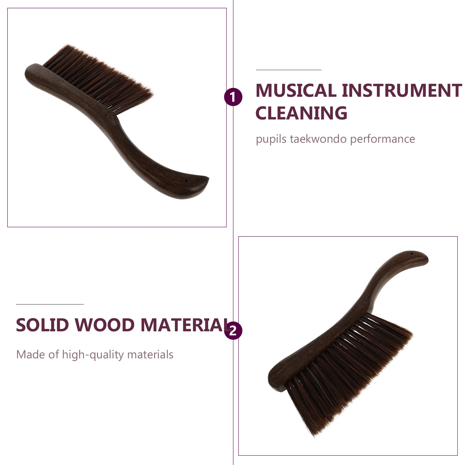 

1Pcs Guzheng Brush Dark Brown Premium Instrument Cleaner Guzheng Guqin Dulcimer Cleaning Tool Dust Removal Accessory