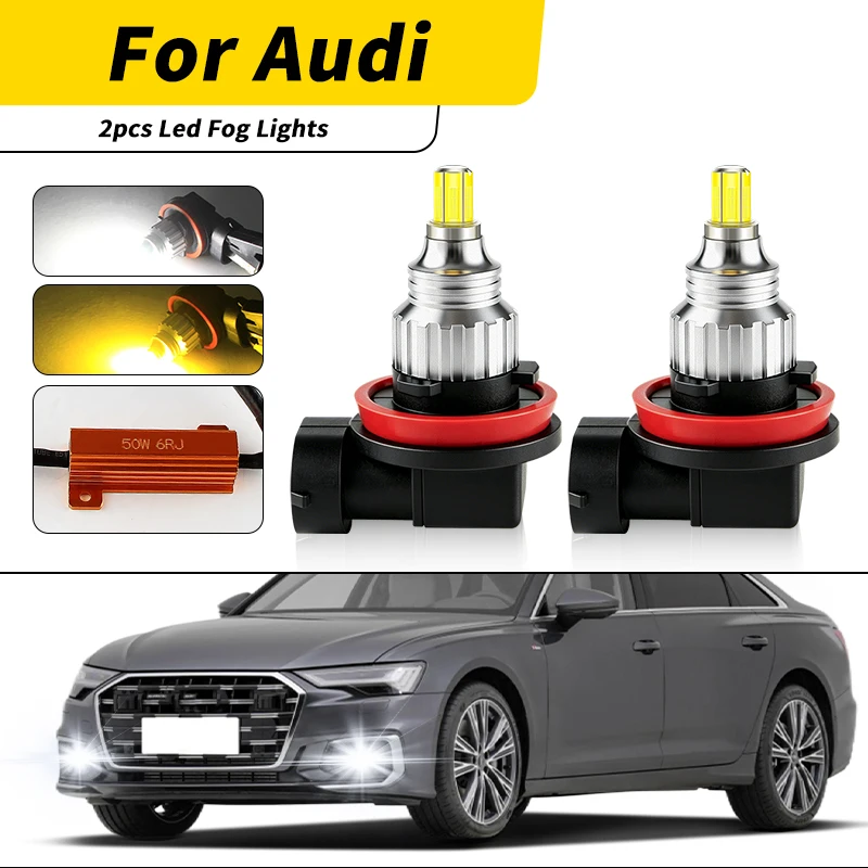 

LED Front Fog Light Yellow/White Lamp H8H11 Car Bulb Canbus Decoder For Audi S4 2014-2016;For Audi A5 2011-2017 Auto accessories
