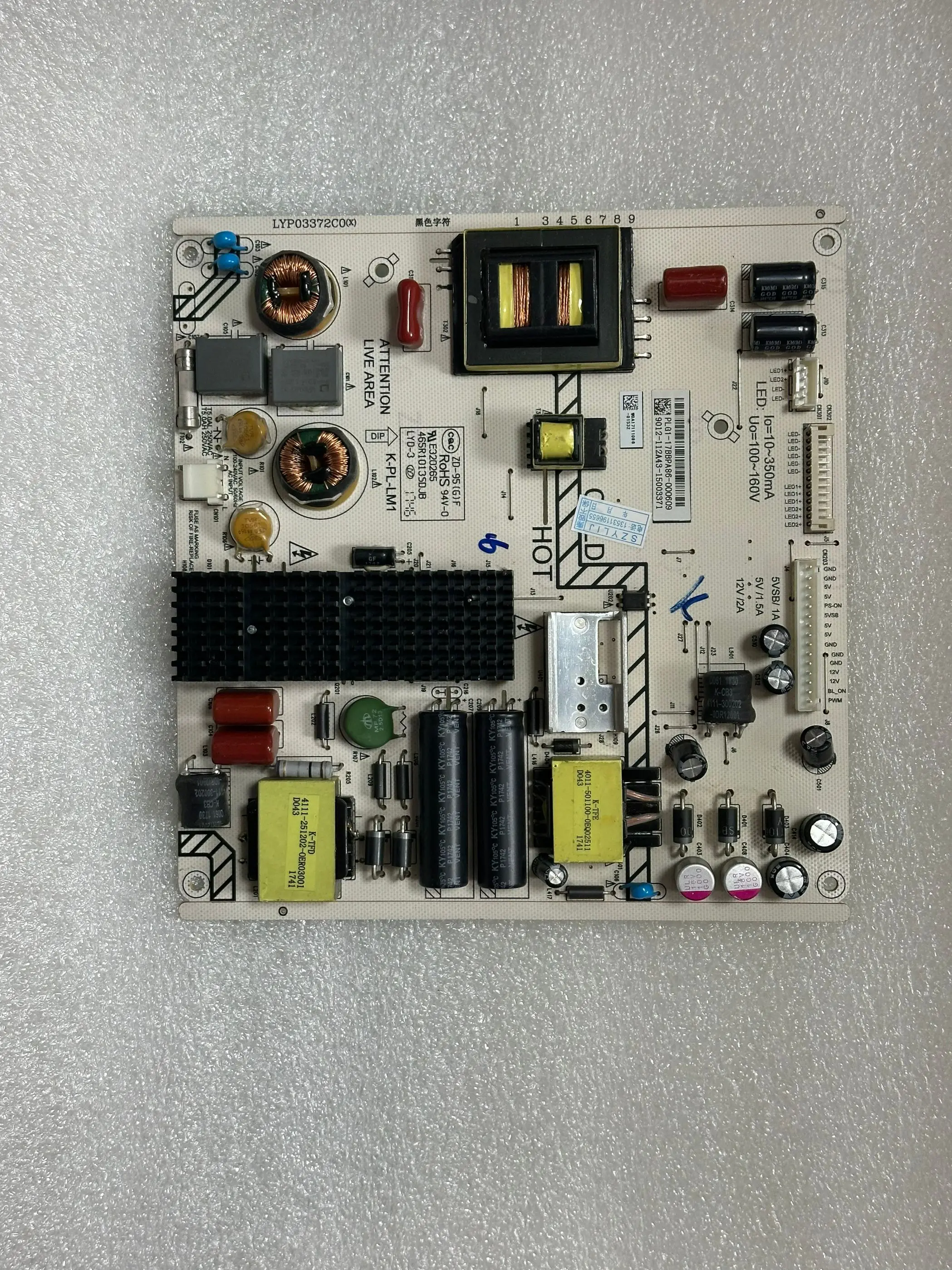 

Original 55BFF3656/T3 power board K-PL-LM1 4702-2PLLM1-A3131D01
