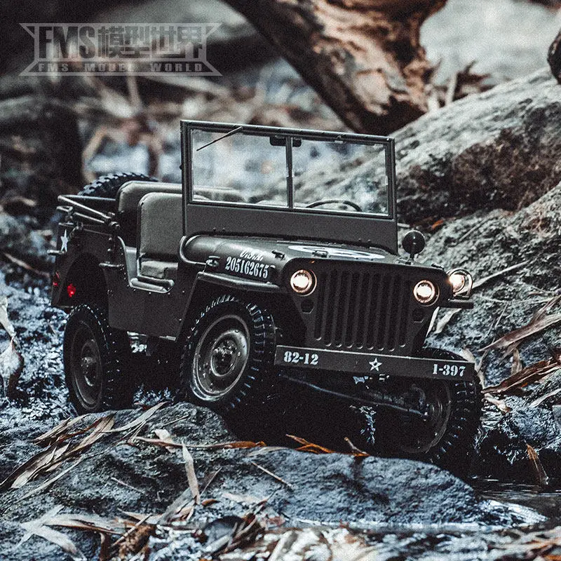 

Радиоуправляемая модель FMS 1:6 Willys MB 1941, реалистичный внедорожный краулер 4WD, электрическая масштабная модель для преодоления сложных ландшафтов