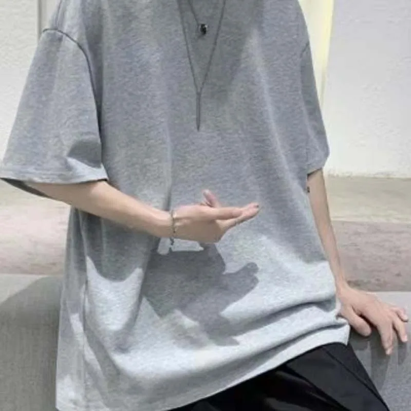 

100% Cotton Five Half Sleeve Men's Women Oversized T-shirt Loose Short-sleeved Casual Basic Shirt O Neck Solid Color Oversize