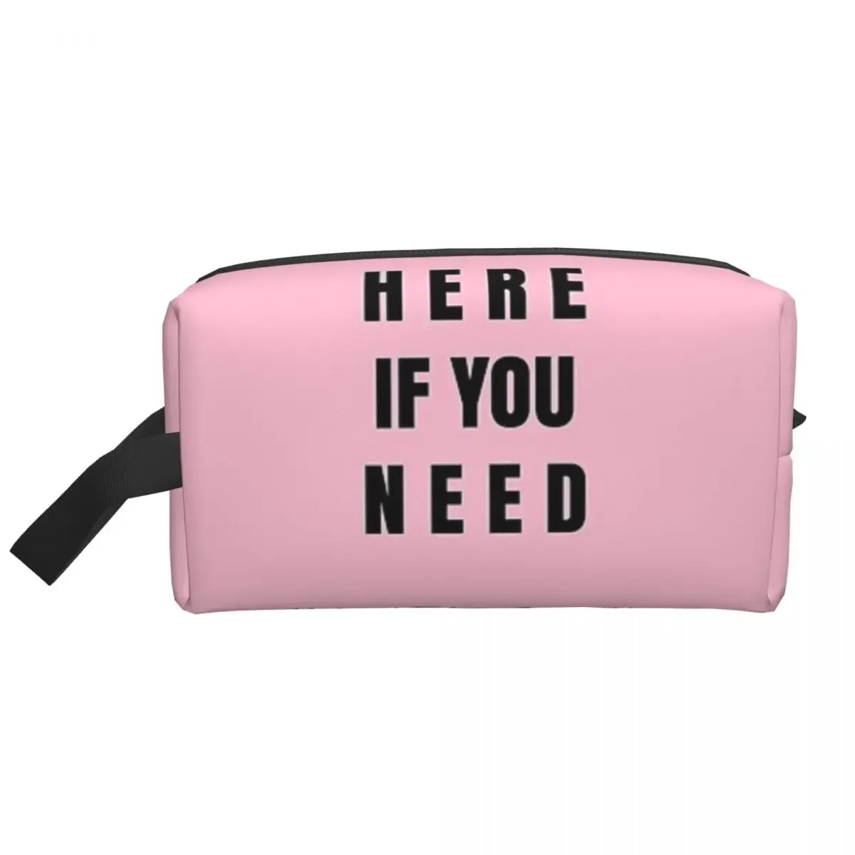 Here If You Need PINK Polyester Men Business Portable Storage Bag Women Travel Cosmetic Bag Hanging Wash Pouch