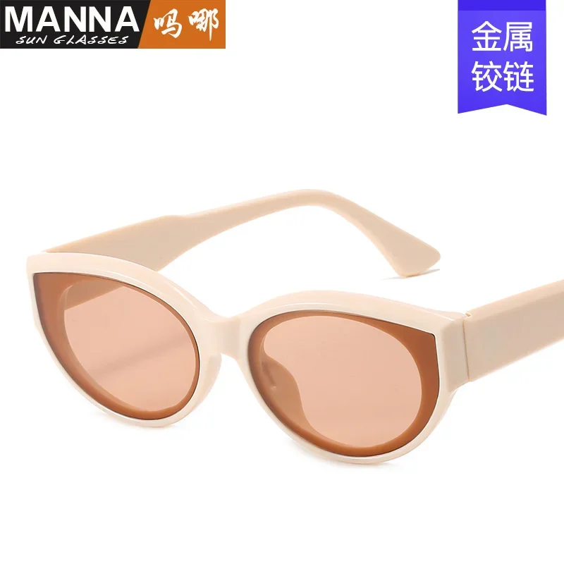 النسخة الكورية الجديدة لعام 2021 نظارات شمسية رائعة وبسيطة، شبكة نسائية من tiktok، نفس الإطار البيضاوي، نظارات شمسية، نظارات رجالية.