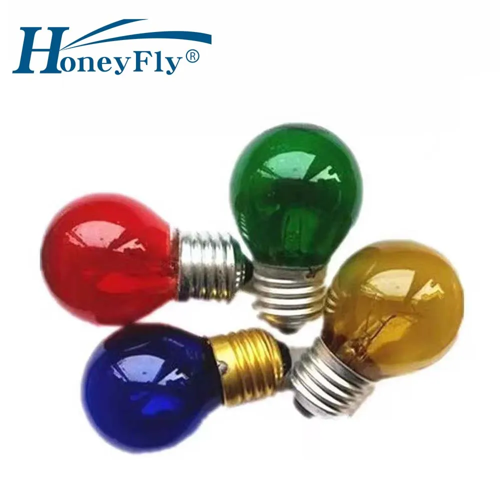 HoneyFly 5pcs G45 Colored Incandescent Bulb E27 220V 15W/25W/40W Red/Yellow/Blue/Green Festival Holiday Celebration String Light