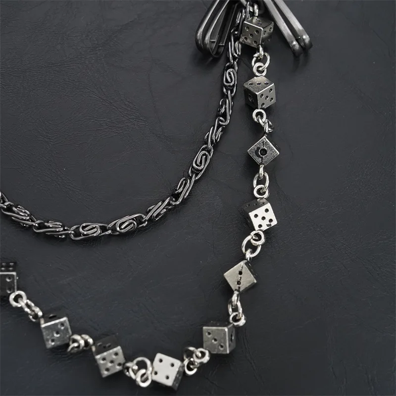 Men Vintage Long Metal Rock Trousers Hipster Pant Jean Keychain Ring Clip Tassel Keychains Women Accessory