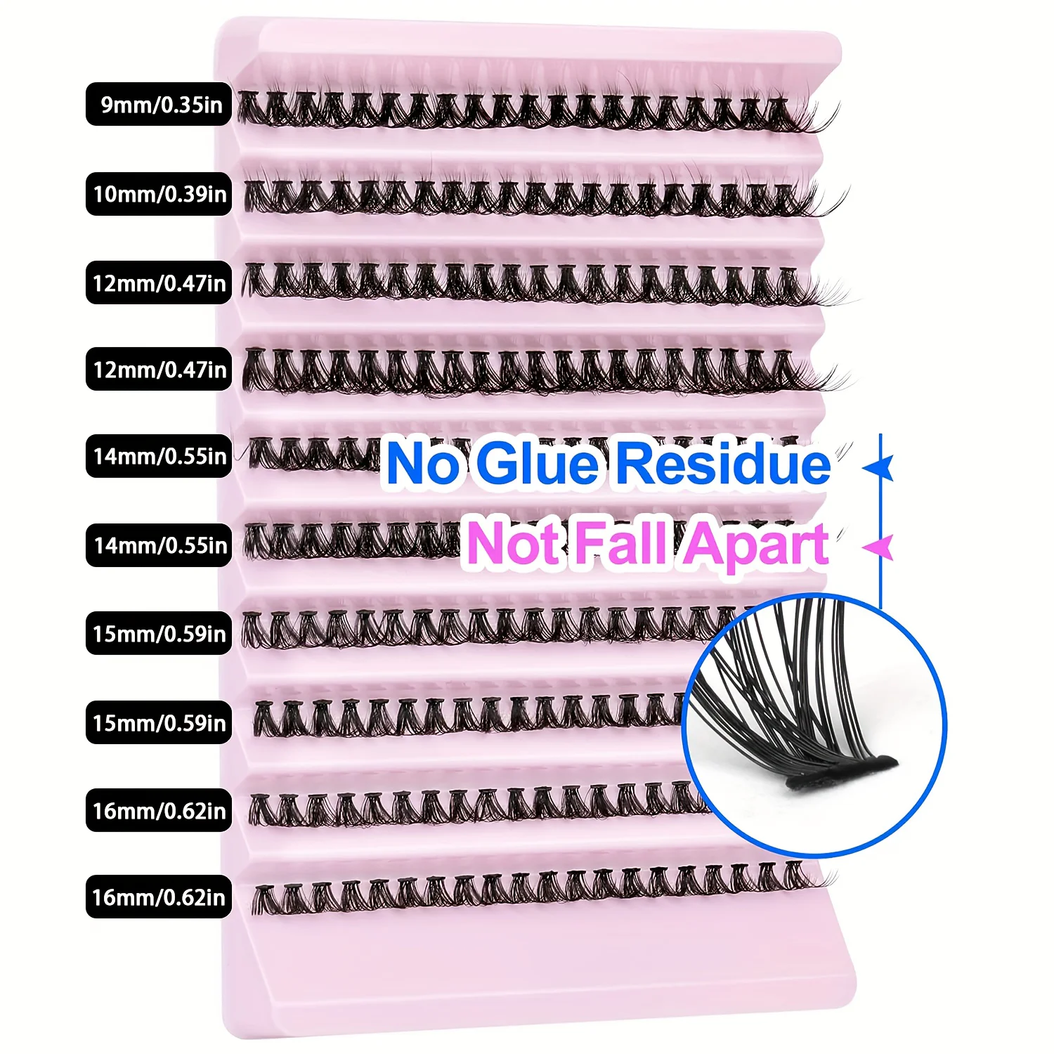 Eyelash Cluster 200 PCs DIY Individual Eyelashes Natural Look Wispy Eyelashes 9-16MM 40D Curly Hair Individual Cluster Eyelashes
