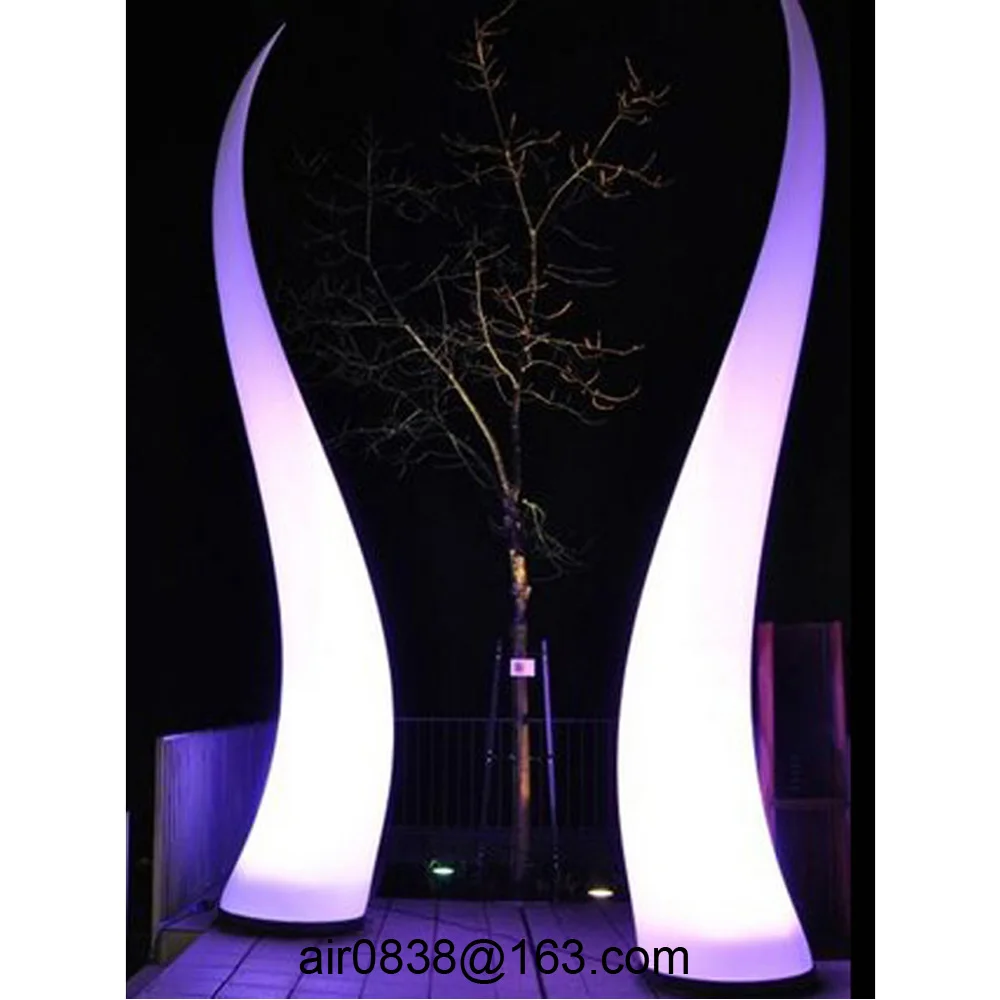 Pilar inflável curvado da decoração da festa com telha inflável conduzida da iluminação do diodo emissor de luz para o modelo do pilar do elefante do evento