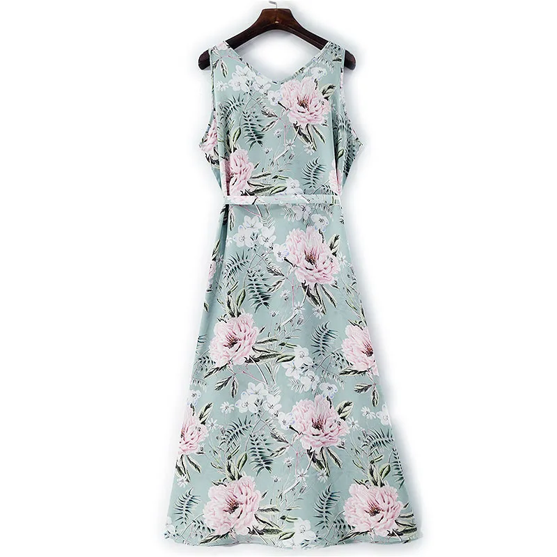 فستان سترة أنيق من BirdTree-Silk مزدوج الكريب، رقبة على شكل V وطبعة زهور برباط، فستان حفلات مزاجي للنساء، ربيع 2026 D5D560CC #3