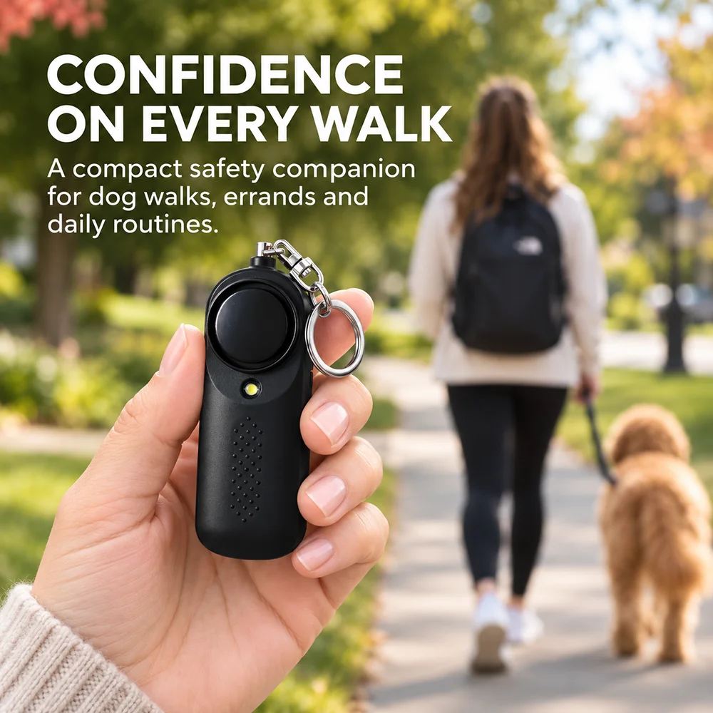 130dB Personal Alarm Keychain, Portable Self Defense Safety Tool LED Light, Protection Gift For Women Students