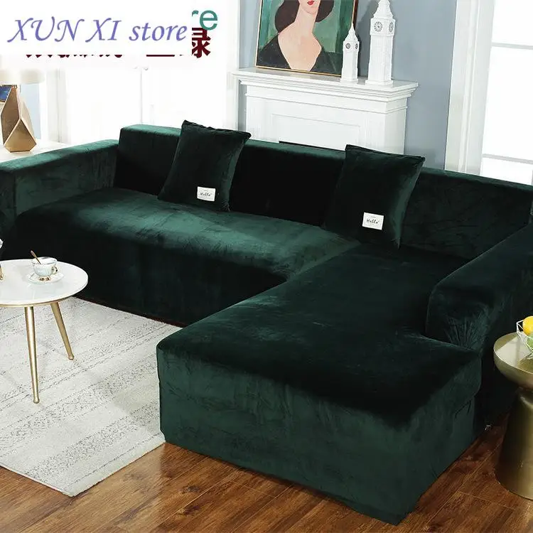 

Plush Sofa Cover Velvet Elastic Leather Corner Sectional For Living Room Couch Covers Set L Shape Armchair Cover Seat Slipcovers