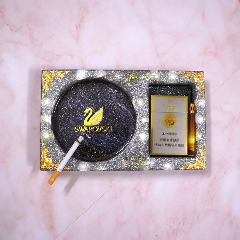 DIY Creative Ashtray Crystal Silicone Mold Two In One Cigarette Storage Box UV Epoxy Resin Molds Ashtray Crafts Home Decoration