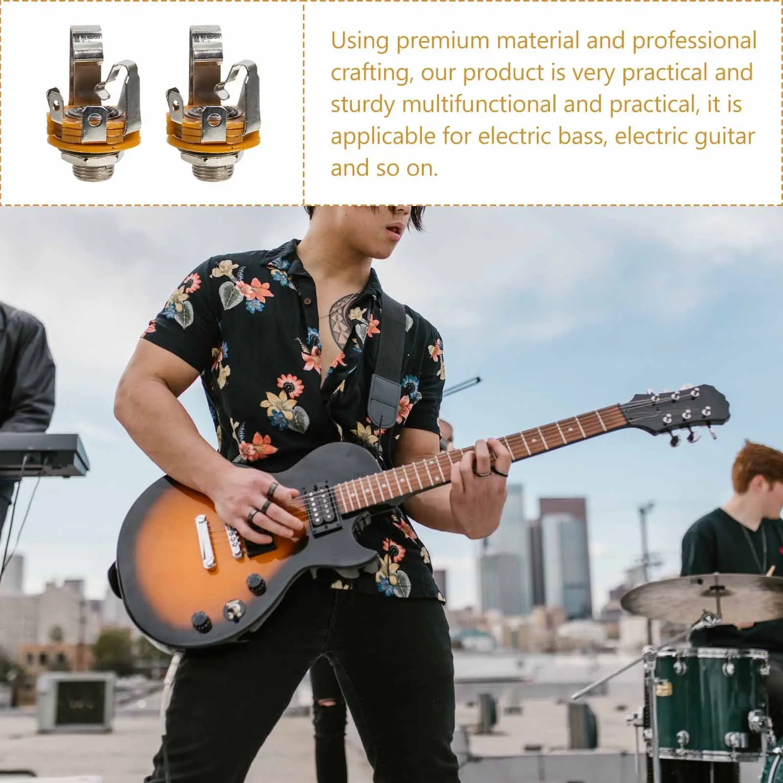 

2 шт. металлические стереоаудиоразъемы для электрогитары, электробаса, микрофонного входа