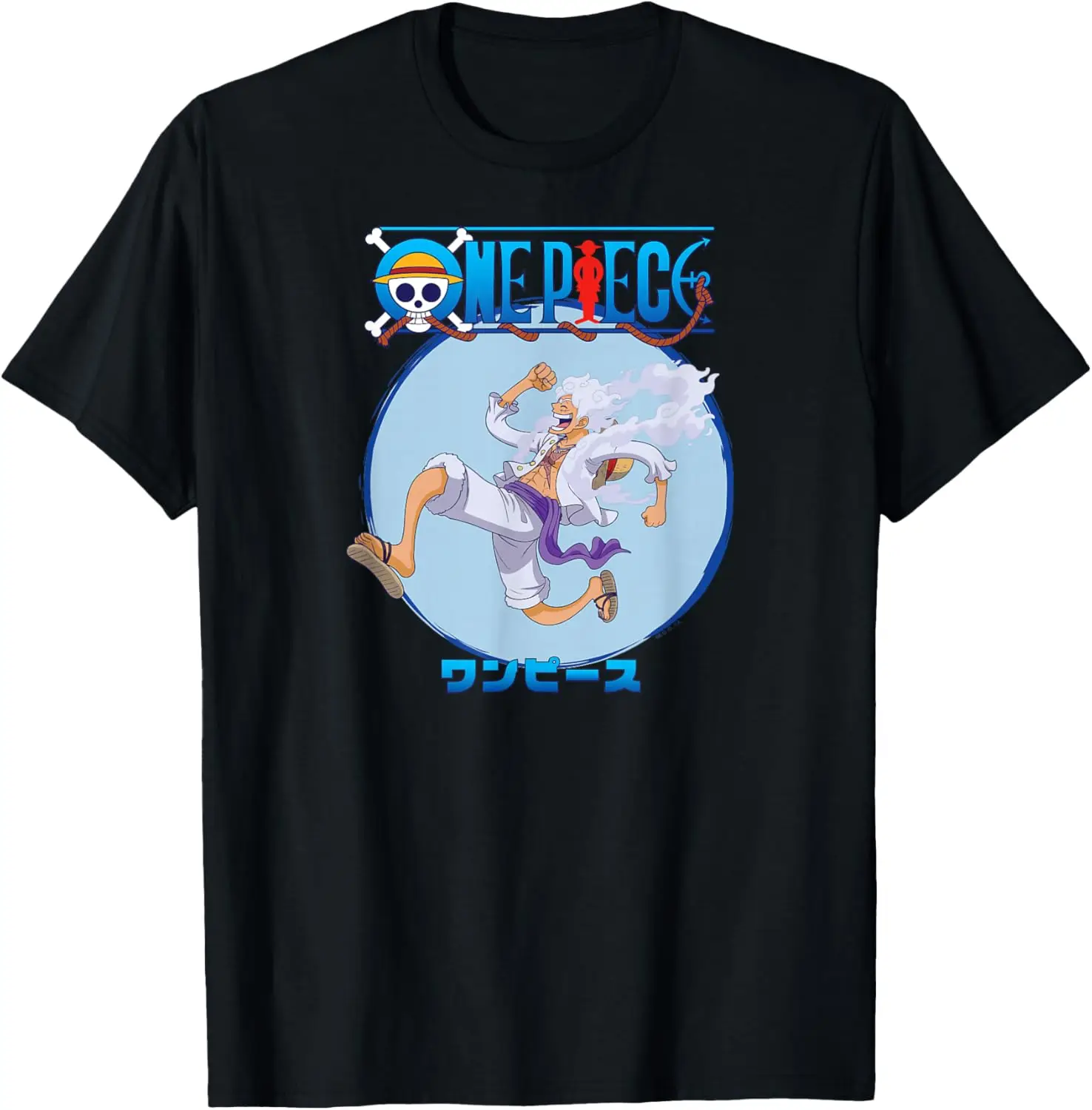 One Piece Anime Luffy Gear 5 Action Pose T-Shirt S-6XL