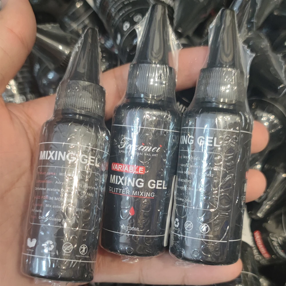 30ml multi-fungsional pencampuran warna Gel bening Kutek kuku rendam Off UV LED kuku Glitter payet pencampuran lem Gel untuk DIY kuku