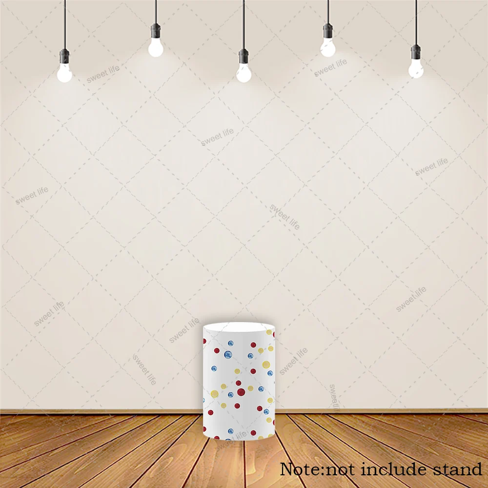 Rautenförmiges Muster Ballon Party Sockel Abdeckung Zylinder Geburtstag Baby Dusche Stoff Tischdecke Dekoration