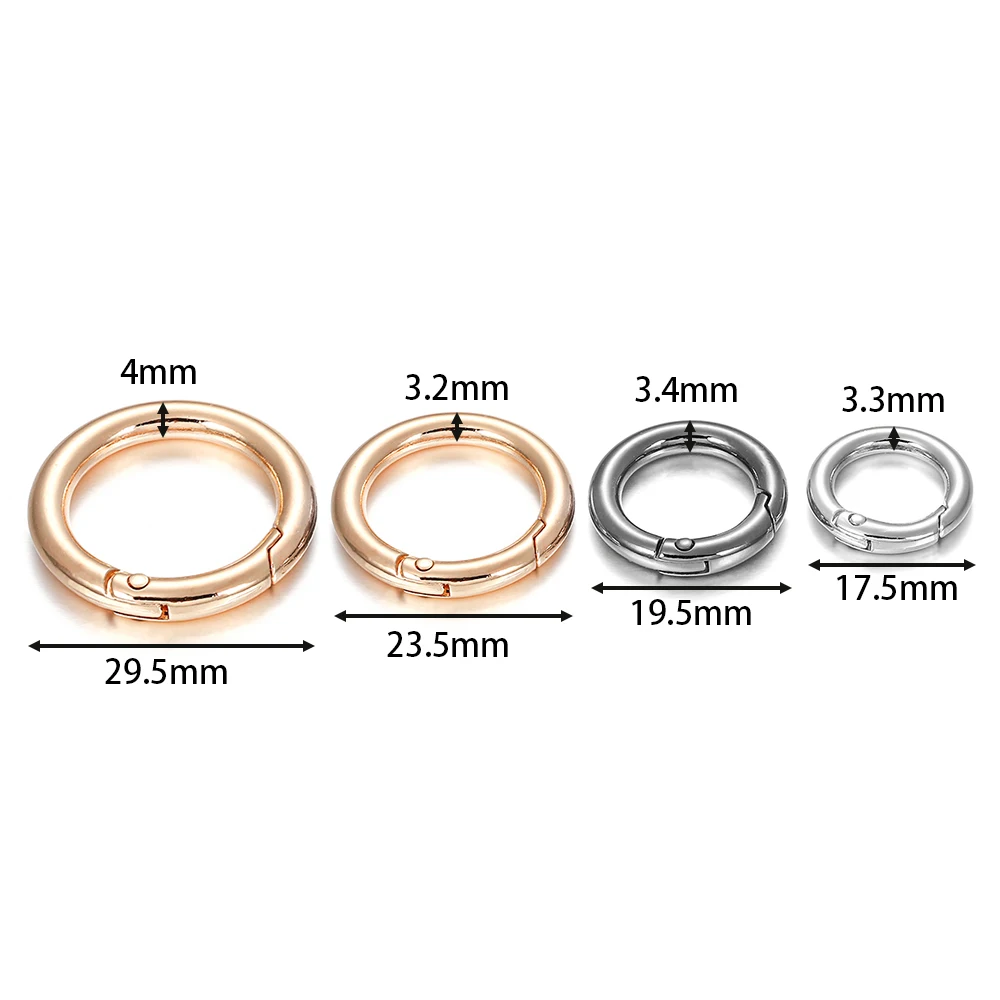 5 قطعة المعادن يا خاتم الربيع المشابك قابلة للفتح حلقة تسلق المفاتيح حقيبة مقاطع هوك سلسلة الكلاب أبازيم موصلات DIY بها بنفسك صنع المجوهرات10