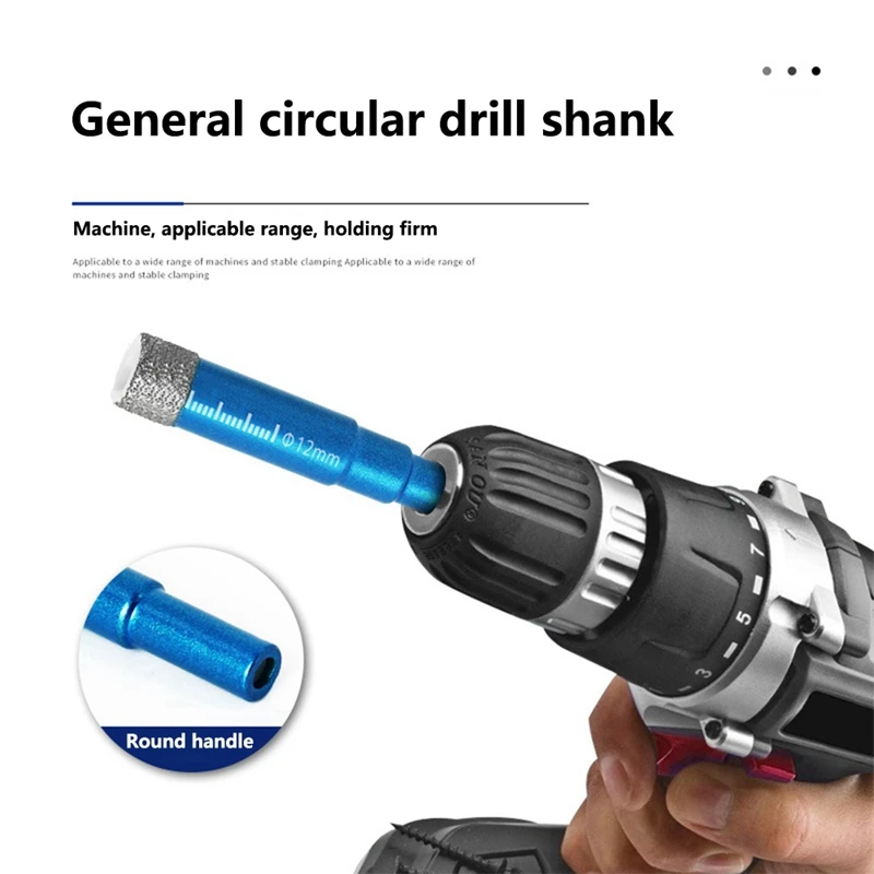 1 Set Dry Brazing Hole Opener Marble Vitrified Tile All-Ceramic Tile Glass Drill Hole Opener Glass Drill 7-Piece Diamond Drill
